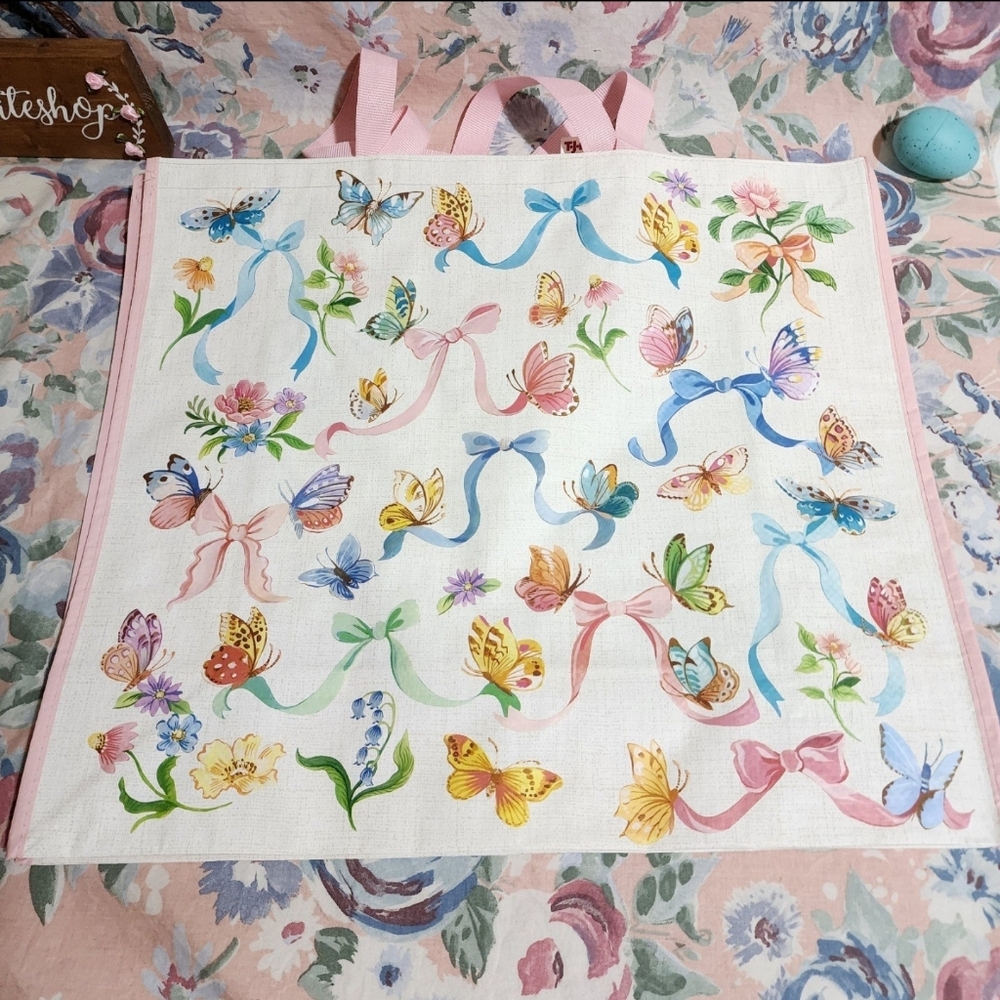 New Reusable Tote Bag Bows and Butterflies coquette princess vibes